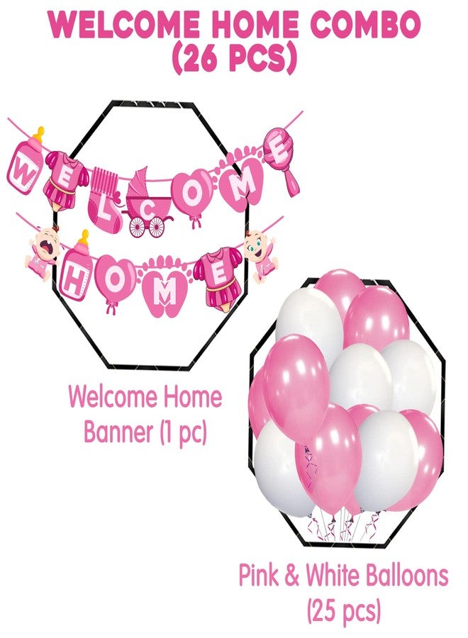 Zyozique Baby Girl Welcome Home Decoration Kit Paper Banner with Balloons for Baby Shower / Welcome Party / Birthday Party Supplies - Image 2